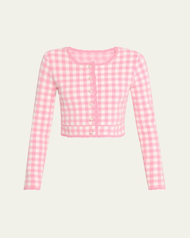 Bridgette Gingham Cropped Cardigan